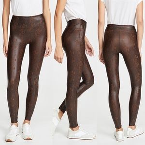 Spanx Faux Leather Snakeskin Leggings Brown XS